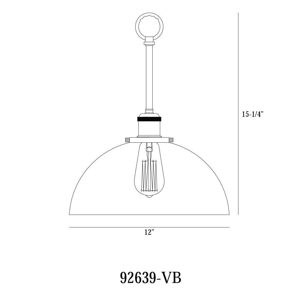 Bryson Vintage Bronze 12" Industrial Pendant Light