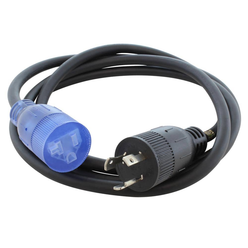 8 ft. 12/3 SJTW 20 Amp NEMA L5-20P Locking Plug to Lighted Household 15/20 