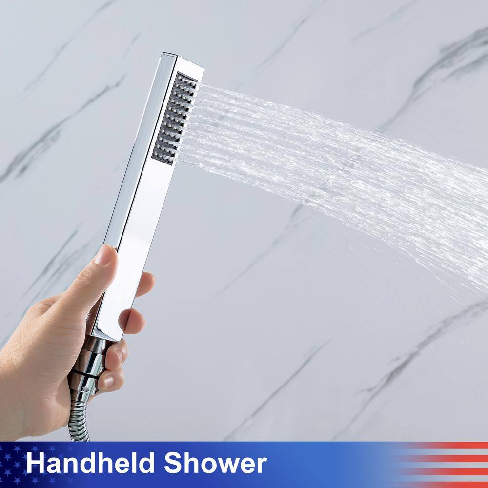 Chrome Single Handle Wall Waterfall Tub Faucet with Diverter