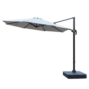 11 ft. Octagon 360° Rotation Cantilever Offset Outdoor Patio Umbrella in Beige
