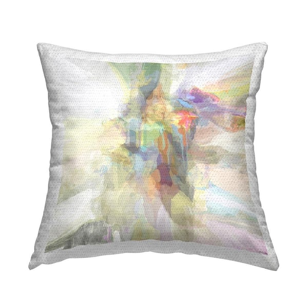 Stupell Industries Abstract Pastel Fluid Contemporary Multi-Color Square Outdoor Throw Pillow
