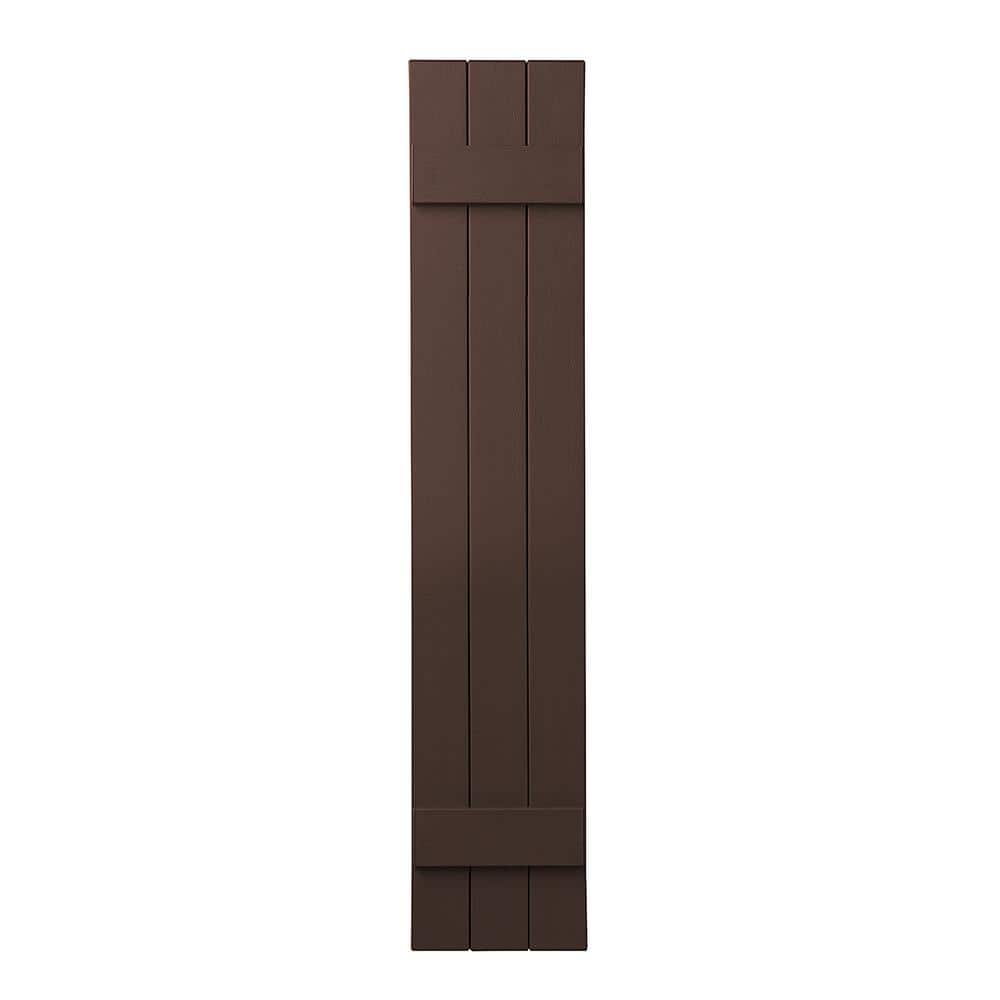 11 in. x 51 in. Polypropylene Plastic 3-Board Closed Board and Batten Shutters Pair in Terra Brown price history on PriceWatchPro