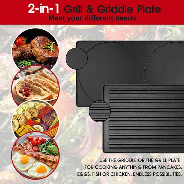 Xppliance 200 sq. in. Black Stainless Steel Smokless Indoor Grill with  Removable Plates DKP00FY02512 - The Home Depot