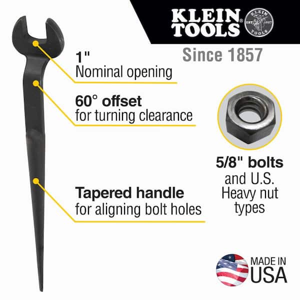 5/8 in. Erection Wrench for U.S Regulat Nut with 1 in. Nominal Opening