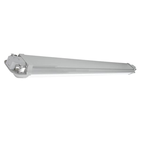 Commercial Electric 4 ft. Vapor Tight 4500 Lumens Gray Integrated