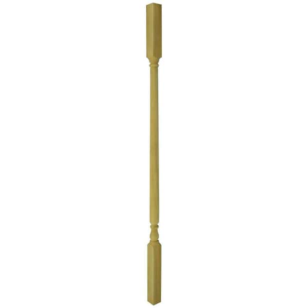 EVERMARK Stair Parts 36 in. x 1-1/4 in. 5141 Unfinished Hemlock Square Top Craftsman Wood Baluster for Stair Remodel