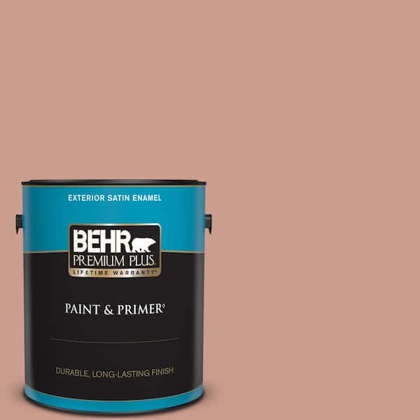 BEHR PREMIUM PLUS 1 gal. #210F-5 Artifact Satin Enamel Exterior Paint & Primer