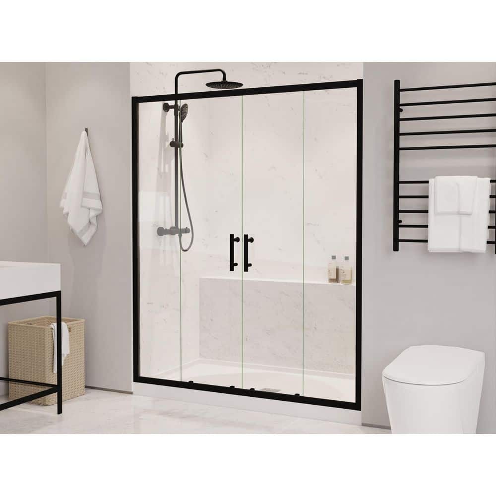 ANZZI SDHDX 59-60 in. x 70 in. Sliding Framed Shower Door in Matte