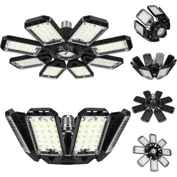 200-Watt LED Garage Lights w/ 8-Deformable Panels 360° Illumination 6500K 20000 Lumens Super Bright Energy Saving 2-Pack