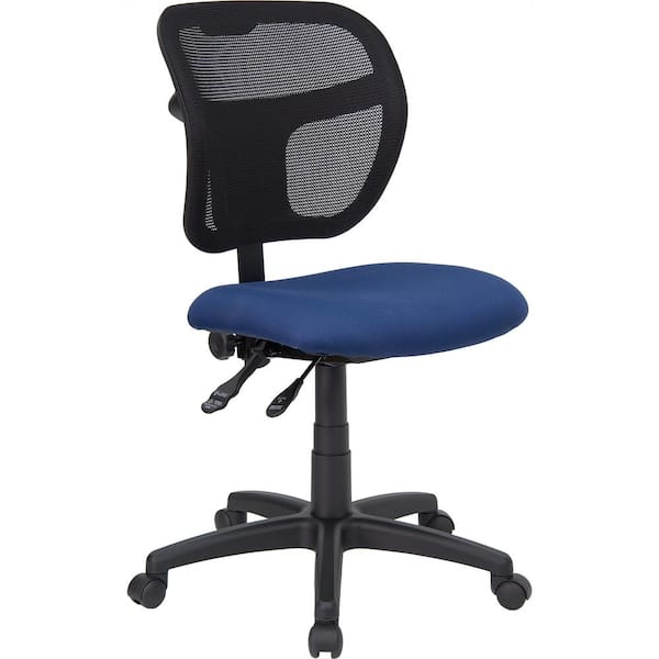Blue Mesh Office Desk Chair with Arms 