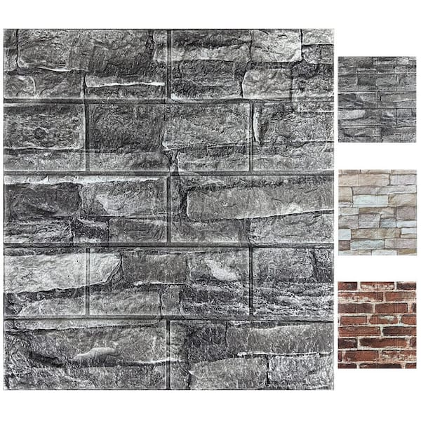 Rock 3D Wall Panels Peel and Stick Foam Wallpaper Peel (20-Piece)
