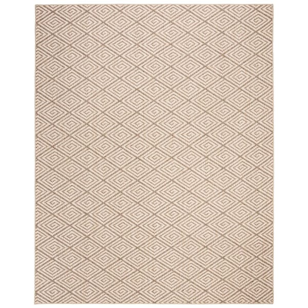 Palm Beach 7 ft. x 10 ft. Beige/Brown Diamond Swirl Area Rug