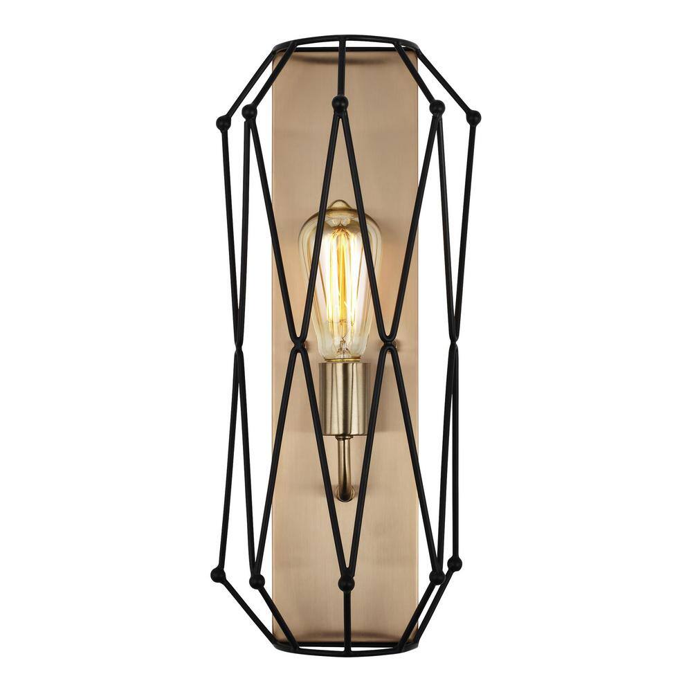 Zarra 1-Light Satin Brass Outdoor Wall Sconce