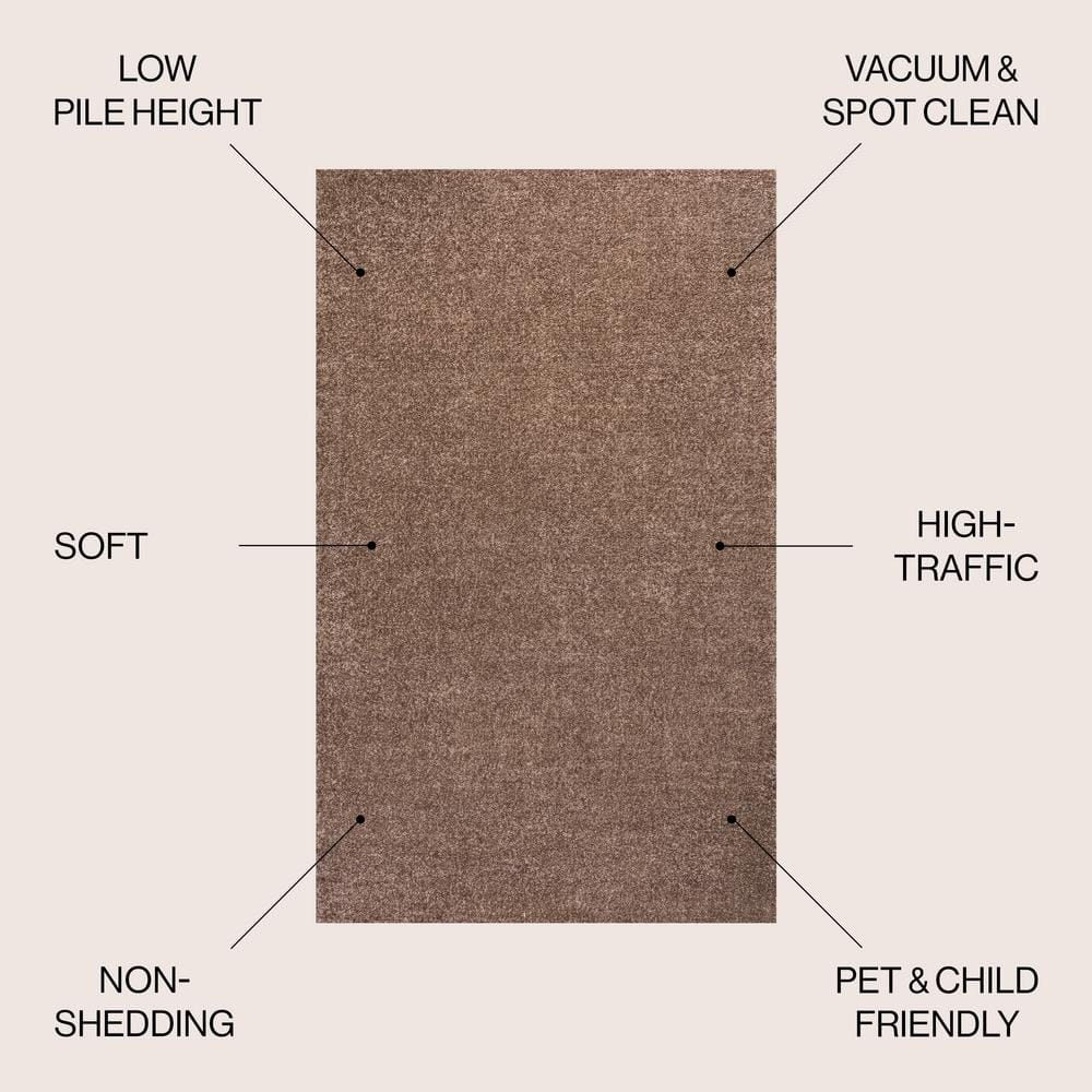 Brown Synthetic Low-Pile Reversible Area Rug, 4' x 6'