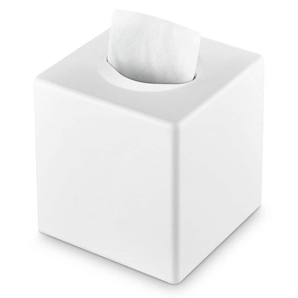 Numhew Square Facial Storage Tissue Box Holder in White, Home