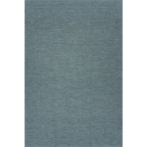 Cirelia Trellis Aqua 6 ft. x 9 ft. Outdoor Area Rug