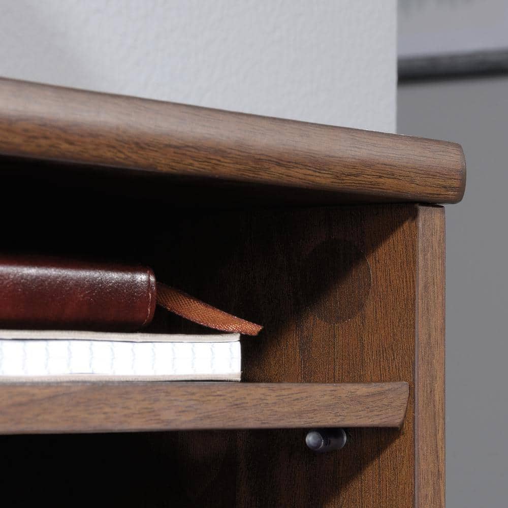 Grand Walnut Mid-Century Desk Hutch with Adjustable Shelf