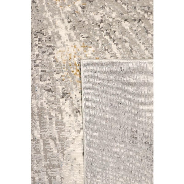 Starburst White 5 ft. x 8 ft. Polypropylene and Polyester Abstract Area Rug