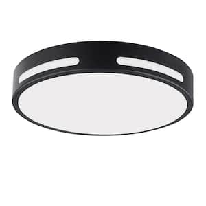Flexinstall 10 in. Matte Black Cut Out Integrated LED Recessed Ceiling Light with 5CCT Plus DuoBright