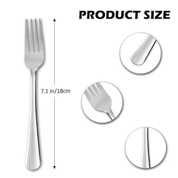 7.1 in. Stainless Steel Silverware Dinner Forks with Dishwasher Safe for Home, Kitchen, Restaurant, Silver (60-Pack)