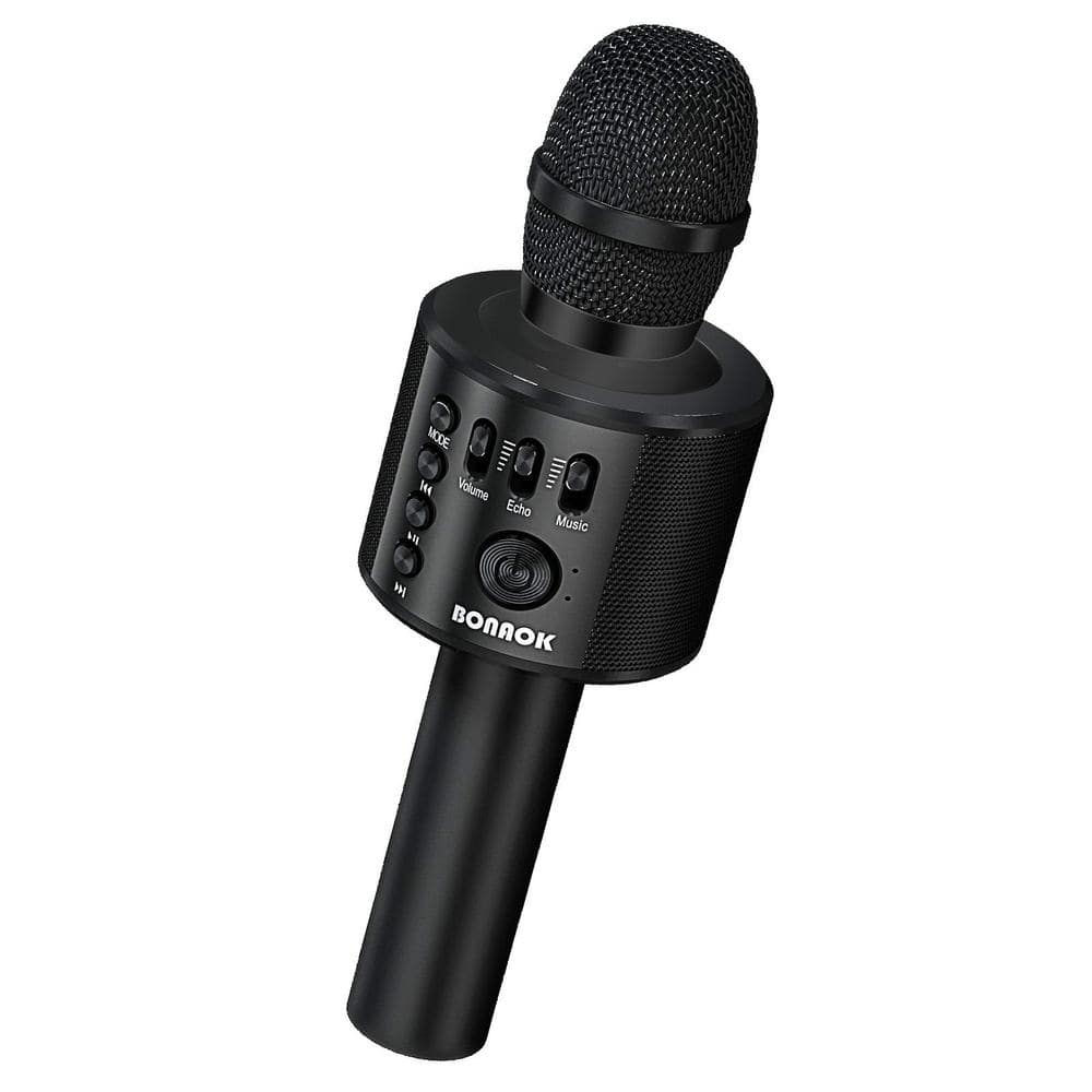 High Compatibility Rechargeable Wireless Bluetooth Karaoke Microphone in Bl