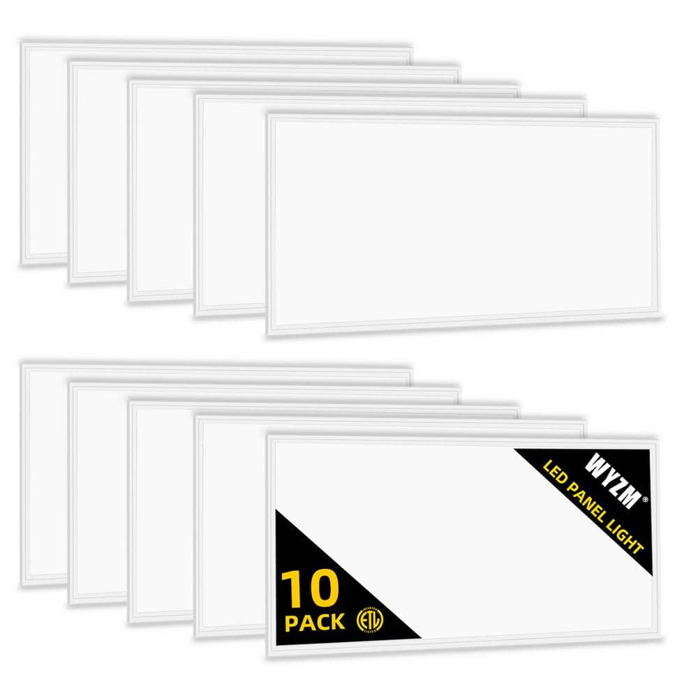 2 ft. x 4 ft. 175-Watt Equivalent Integrated White LED Troffer Panel Light, 5000K White 7800 Lumens (10-Pack) price history on PriceWatchPro
