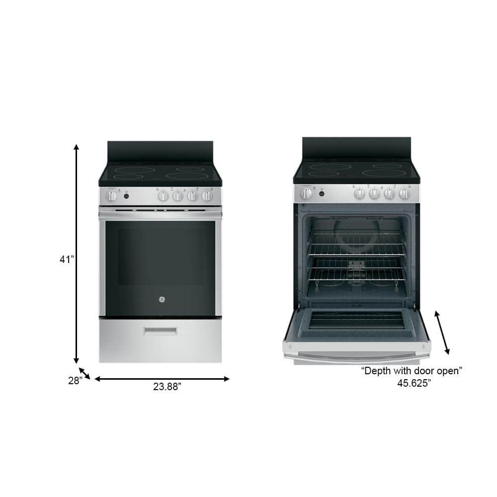 24" Stainless Steel Freestanding Electric Range with Modular Backguard