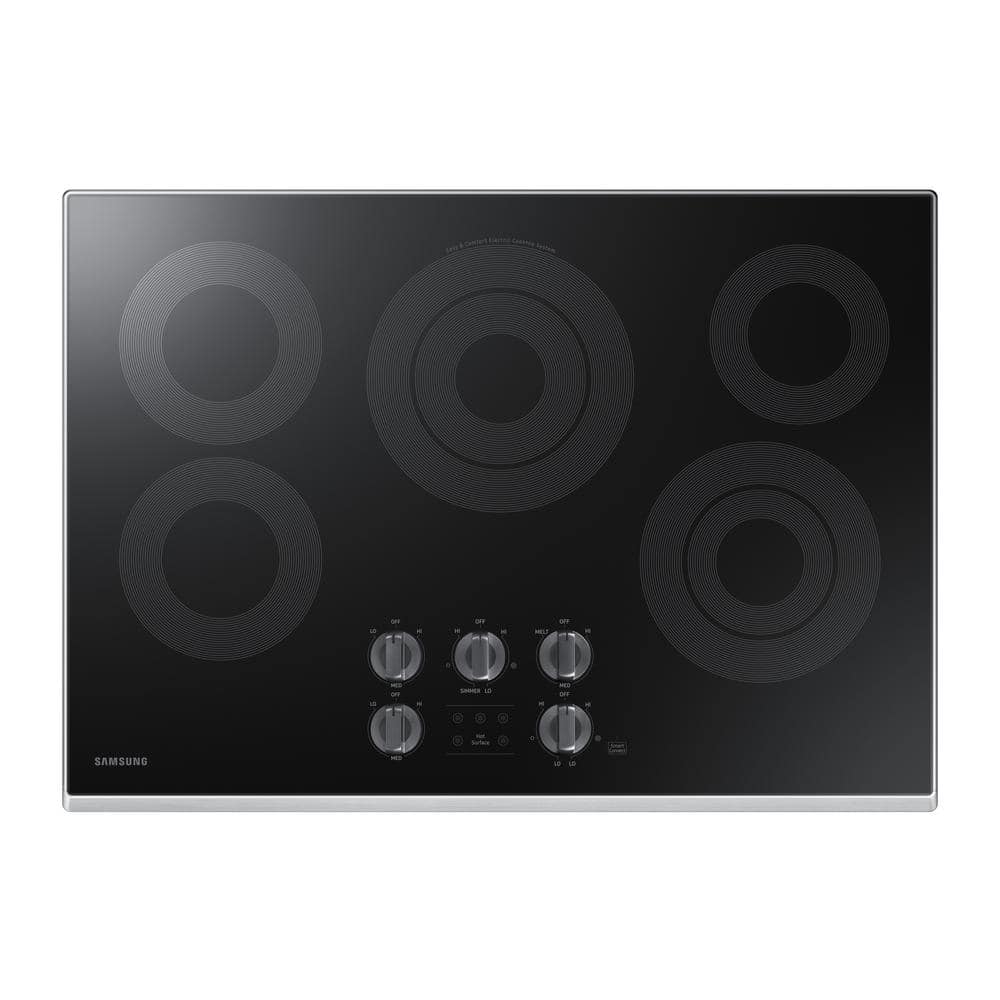 Samsung 30 in. Radiant Electric Cooktop in Stainless Steel with 5 Elements and Wi-Fi, Silver