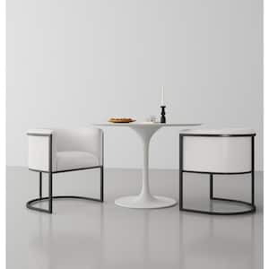 Bali White and Black Faux Leather Dining Chair (Set of 2)