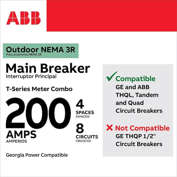 Outdoor 200 Amp 4-Space 8-Circuit Main Breaker Ringless Surface Overhead/Underground Georgia Power MSLC (TSMRQ420CSCUGP)