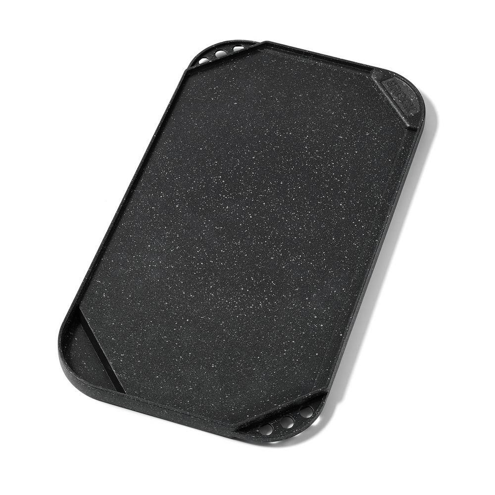 Black Aluminum Non-Stick Reversible Grill Griddle