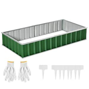 69 in. x 36 in. Green Metal Raised Garden Bed, DIY Large Steel Planter Box