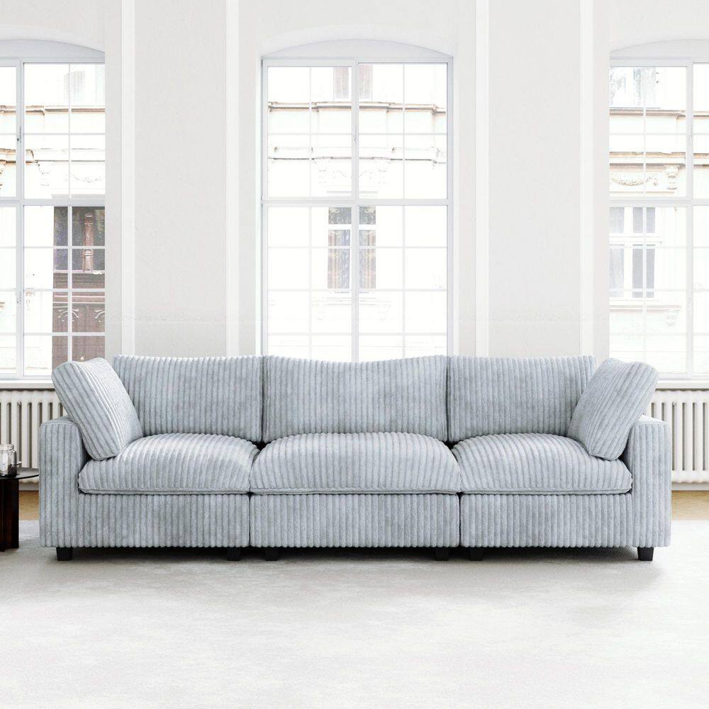 118 in. Square Arm Modern 3-Piece Free Combination Velvet Cloud Modular Sectional Sofa with Washable Covers in. Gray price history on PriceWatchPro