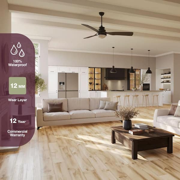 Pinehurst Pine 12mm T x 7.6 in. W Waterproof Laminate Wood Flooring (21.06 sq.ft./Case)