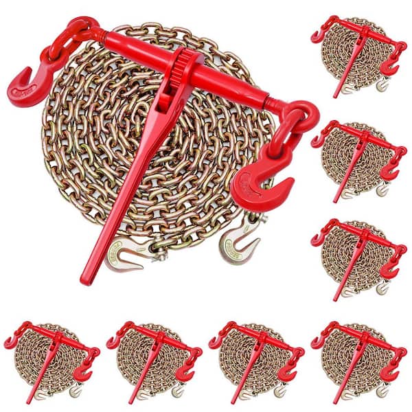 Ratchet Chain Binder, 3/8 in. x 10 ft. G80,9200 lbs. Working Load, with Chains, for Hauling, Towing, 2025 Update