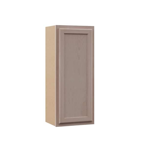 Hampton Bay 15 in. W x 12 in. D x 36 in. H Assembled Wall Kitchen Cabinet in Unfinished with Recessed Panel