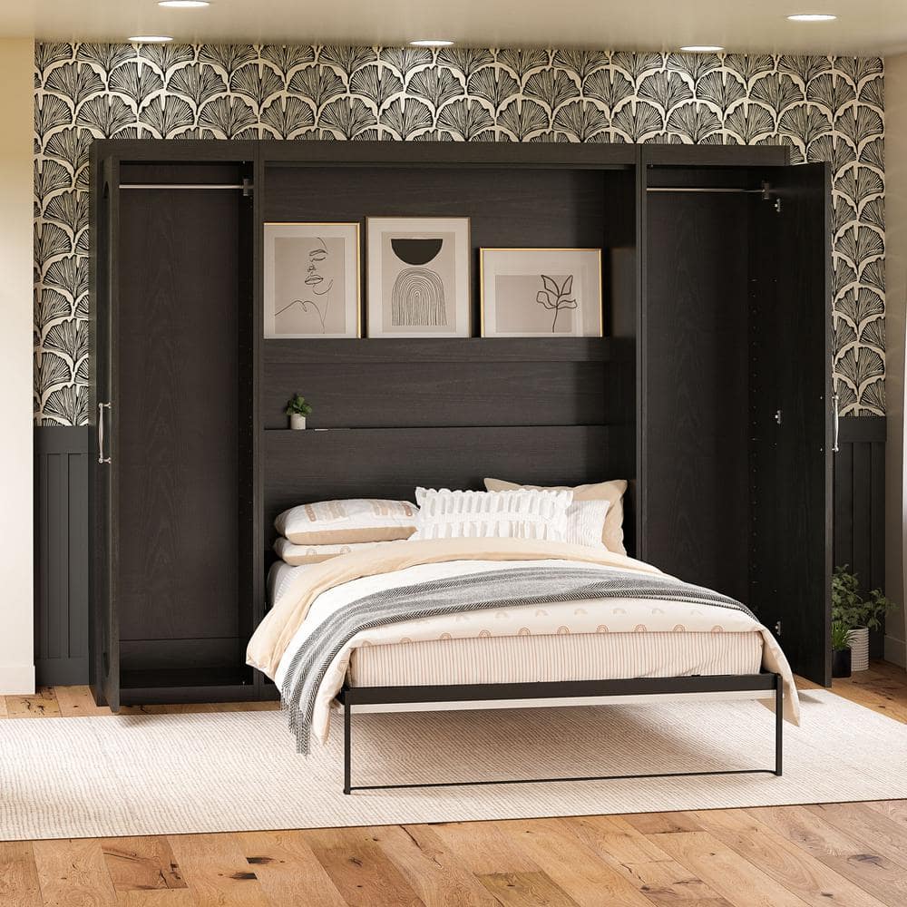 Her Majesty Nightfall Oak, Wood, 23.62in Armoire with Shelves