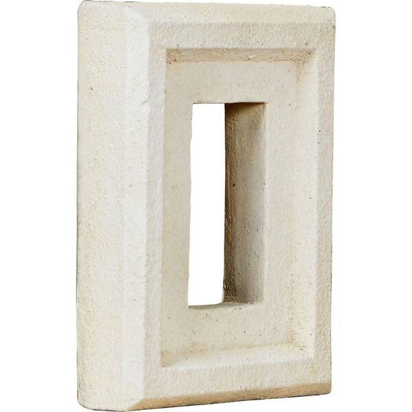 Ekena Millwork 2 in. x 6-1/4 in. x 8-1/4 in. Dove White Urethane Universal Electrical Outlet for Stone and Rock Wall Panels