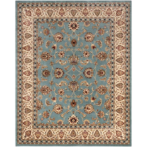 Barclay Sarouk Light Blue 8 ft. x 10 ft. Traditional Floral Area Rug