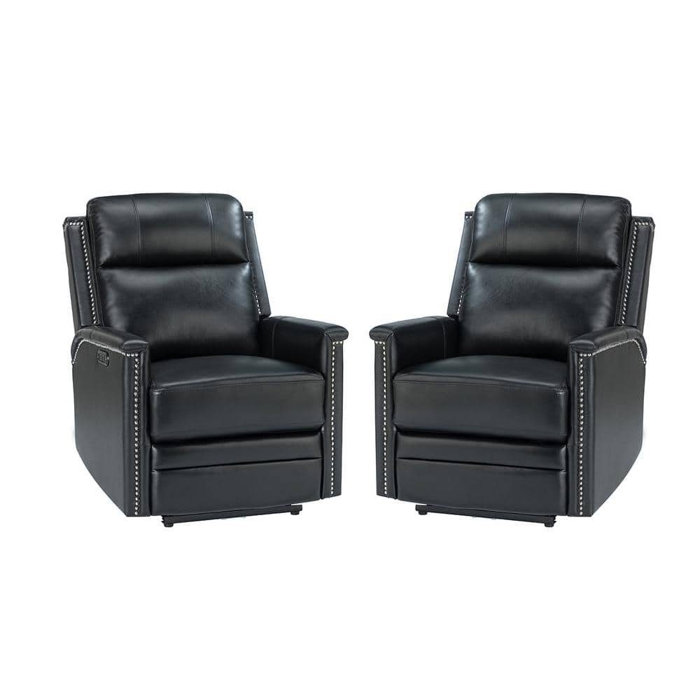Valentino Transitional Black Electric Genuine Leather Recliner with USB Port and Resume Button (Set of 2) price history on PriceWatchPro