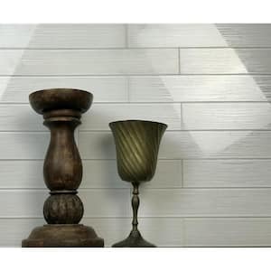 French County Snow White Plank Subway 3 in. x 16 in. Textured Glass Wall Tile (12 sq. ft./Case)