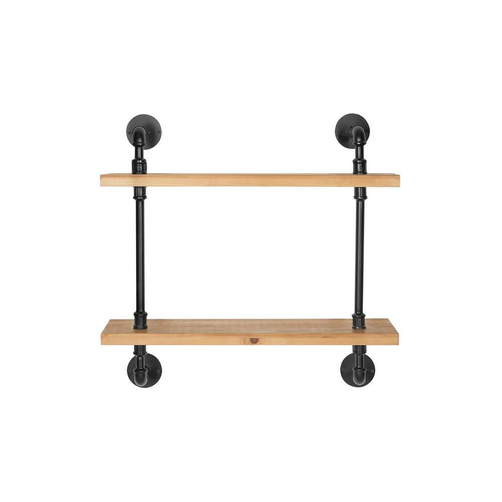 StyleWell 24 in. H x 24 in. W x 7 in. D Wood and Black ...