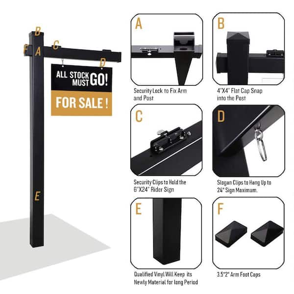Real Estate Sign Posts Real Estate Signs Holder Realtor Sign Post Made Of Vinyl PVC Holds For Sale Yard Signs Up To 24 Inch