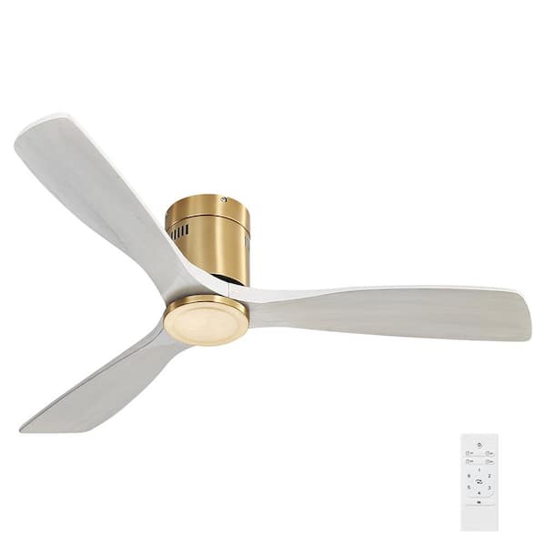 MODERN HABITAT Turboflow Blade Span 52 in. Indoor Gold Natural Ceiling Fan with Remote Included