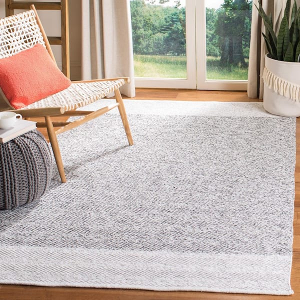 Nantucket 3 ft. x 5 ft. Ivory/Charcoal Herringbone Marle Area Rug