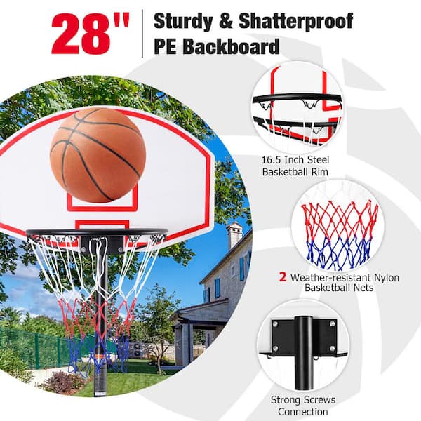 Costway Adjustable Basketball Hoop System Stand Kid Indoor Outdoor