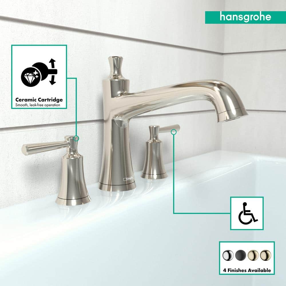 Polished Nickel Double Handle Roman Tub Faucet