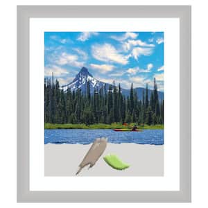 18 in. x 24 in. Matted to 16 in. x 20 in. Low Luster Silver Wood Picture Frame Opening Size