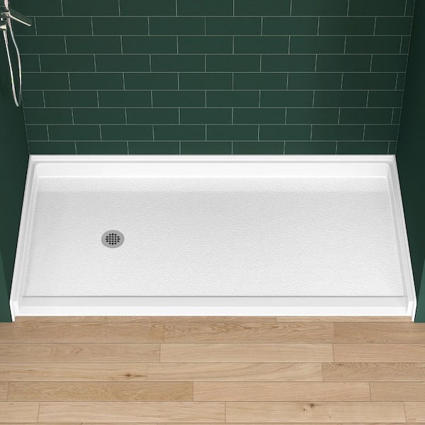 Zeafive 72 in. L x 36 in. W Alcove Acrylic ADA Shower Pan Base