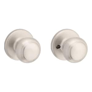 Cove Satin Nickel Passage Door Knob for Hall or Closet featuring Microban Technology